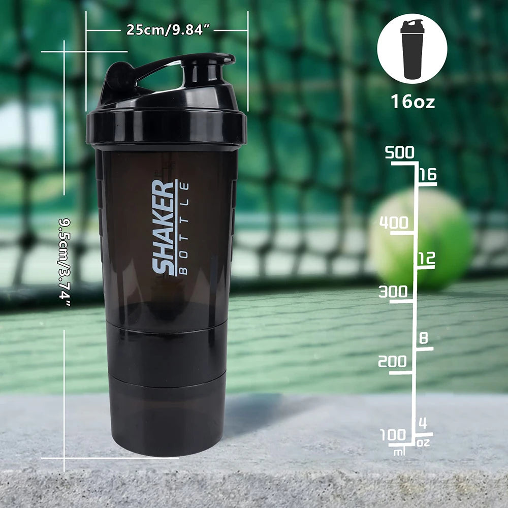3-Layer Protein Storage Shaker Bottle